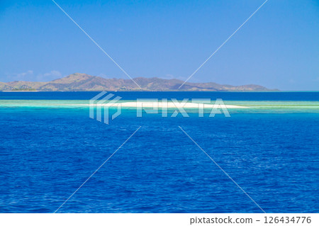 Oceania, Fiji, Mamanuca Islands, West of Viti Levu, shallow sandy beach 126434776