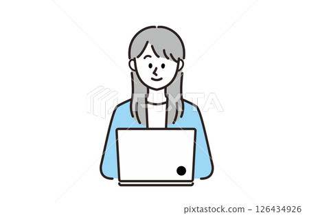 穿著西裝的女人使用電腦 穿著西裝的女人使用電腦 126434926