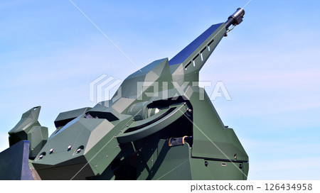 Self propelled ground-based anti-aircraft artillery weapon. 126434958