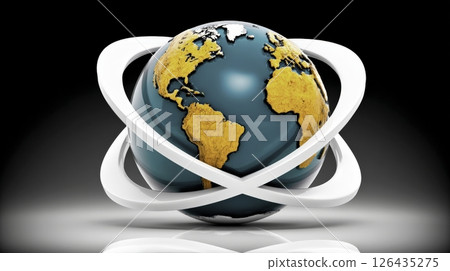 Globe representing global connectivity with modern design and prominence on the Americas highlighted Globe representing global connectivity with modern design and prominence on the Americas highlighted 126435275