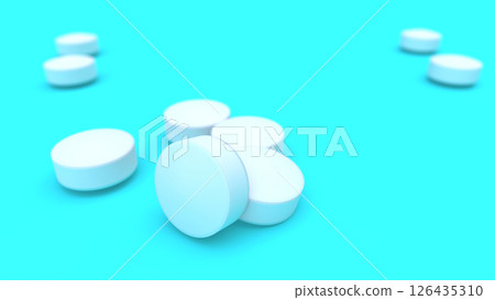 CG image of scattered pills CG image of scattered pills 126435310