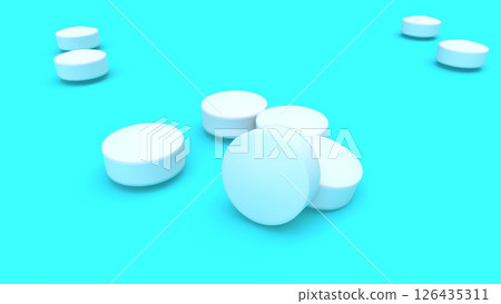 CG image of scattered pills CG image of scattered pills 126435311
