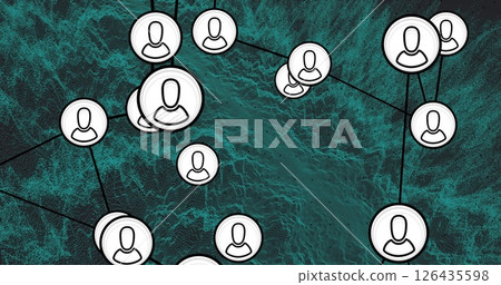 Image of media icons over shapes moving 126435598