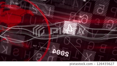 Image of data processing over globe Image of data processing over globe 126435627