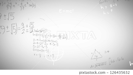 Image of mathematical data processing over white background Image of mathematical data processing over white background 126435632