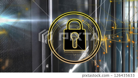 Image of padlock over server room 126435633