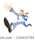 Office worker jumping and reaching out 126435784
