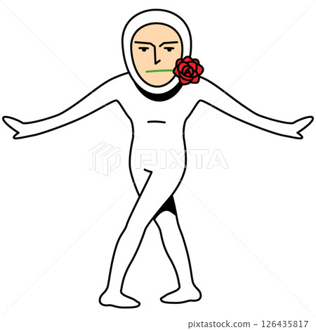 A person in white tights posing A person in white tights posing 126435817