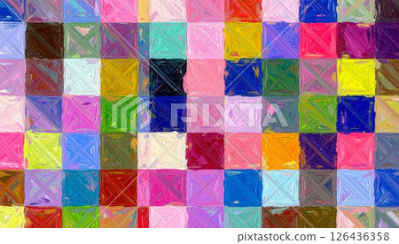 彩色馬賽克、格子、瓷磚、抽象的背景插圖素材 126436358