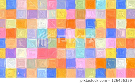 Colorful mosaic, check, tile, abstract background illustration material 126436359