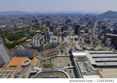 [Kagawa Prefecture] Takamatsu cityscape as seen from the Takamatsu Symbol Tower observation deck (Sunport Takamatsu) 126436442