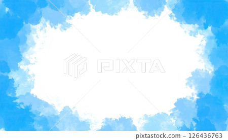 AI image: Blue frame painted with watercolors 126436763