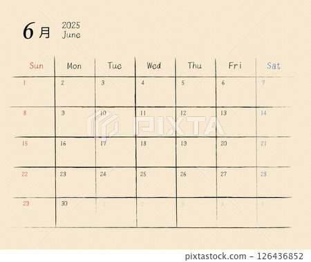 Note-style calendar (June) 126436852