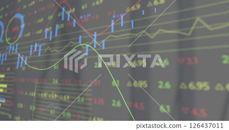 Image of digital data processing over black background 126437011