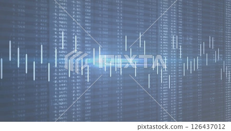Image of digital data processing over computer screen 126437012