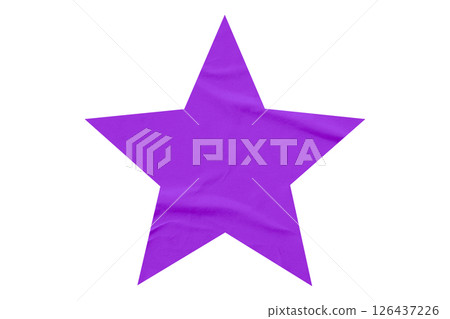 Crumpled purple star pattern stickers, separated on a transparent background. Crumpled purple star pattern stickers, separated on a transparent background. 126437226