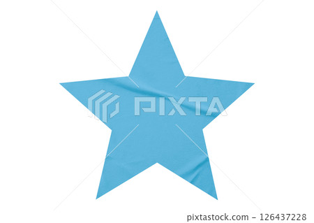 Crumpled light blue star pattern stickers, separated on a transparent background. Crumpled light blue star pattern stickers, separated on a transparent background. 126437228