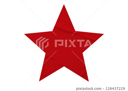 Crumpled red star pattern stickers, separated on a transparent background. Crumpled red star pattern stickers, separated on a transparent background. 126437229