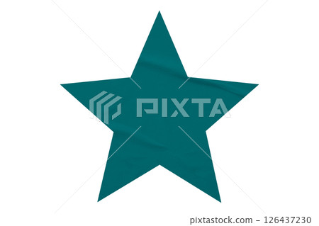 Crumpled green star pattern stickers, separated on a transparent background. Crumpled green star pattern stickers, separated on a transparent background. 126437230