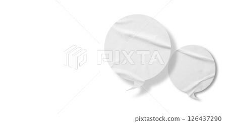 White speech bubble crumpled paper isolated on transparent background 126437290