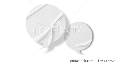 White speech bubble crumpled paper isolated on transparent background White speech bubble crumpled paper isolated on transparent background 126437292