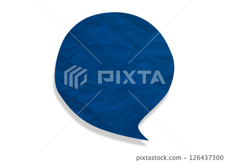 Blue speech bubble crumpled paper isolated on transparent background Blue speech bubble crumpled paper isolated on transparent background 126437300