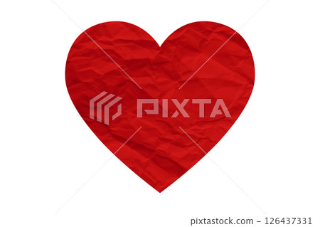 red crumpled paper heart heart sticker isolated on transparent background red crumpled paper heart heart sticker isolated on transparent background 126437331