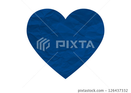blue crumpled paper heart heart sticker isolated on transparent background blue crumpled paper heart heart sticker isolated on transparent background 126437332