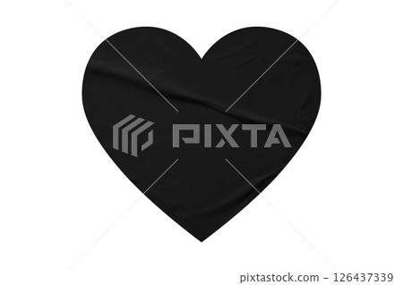black crumpled paper heart heart sticker isolated on transparent background black crumpled paper heart heart sticker isolated on transparent background 126437339
