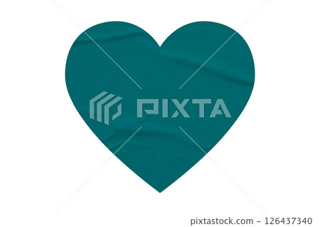 green crumpled paper heart heart sticker isolated on transparent background green crumpled paper heart heart sticker isolated on transparent background 126437340