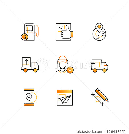 Logistics - modern line design style icons set Logistics - modern line design style icons set 126437351