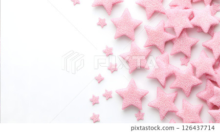 Background with cute pink star decoration 126437714