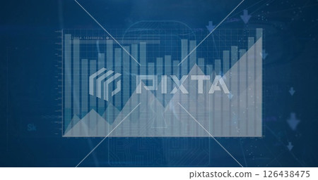 Image of financial data processing over dark background Image of financial data processing over dark background 126438475