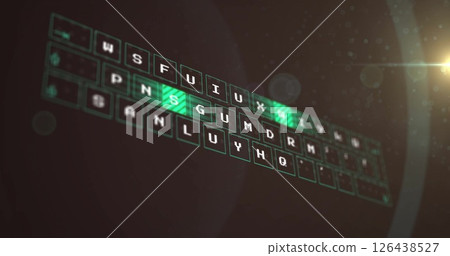 Image of financial data processing over dark background Image of financial data processing over dark background 126438527