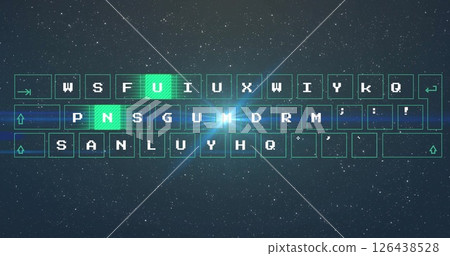 Image of financial data processing over dark background 126438528