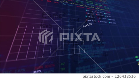 Image of financial data processing over grid 126438536