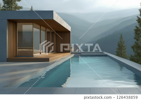 Modern Mountaintop Home with Infinity Pool and Misty Mountain Views 126438859
