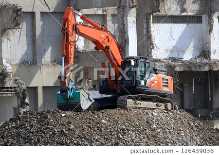 Demolition site of a reinforced concrete building Demolition site of a reinforced concrete building 126439036
