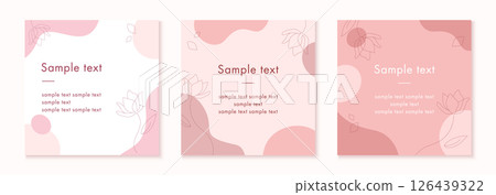 Set of cute pink banners with hand-drawn flowers Set of cute pink banners with hand-drawn flowers 126439322