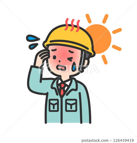 Male worker suffering from heatstroke 126439419