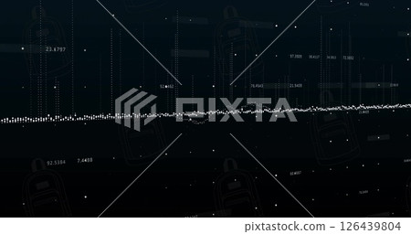Image of financial data processing on black background Image of financial data processing on black background 126439804