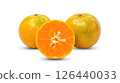 Tangerine orange fruit on a white background. 126440033