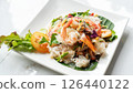 Glass noodle spicy salad on a wooden table. 126440122
