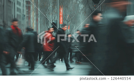 Real Moments in Motion Urban Street Scene with Architecture and Style 126440554