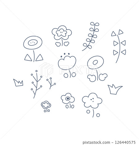 Scandinavian style plant set [line drawings only] 126440575