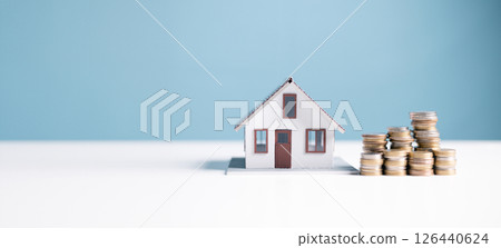 Concept of saving money for loan can help reduce debt when buy house or home, while understanding bank equity is essential for any business investment. loan, money, house, home, bank, debt, concept. 126440624