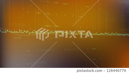Image of data processing over orange background Image of data processing over orange background 126440779