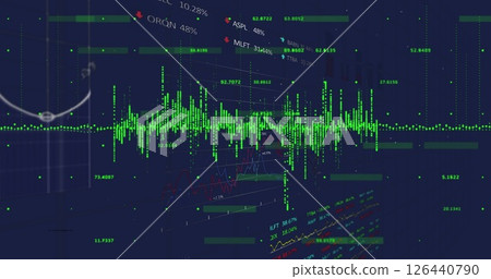 Image of data processing over dark background Image of data processing over dark background 126440790