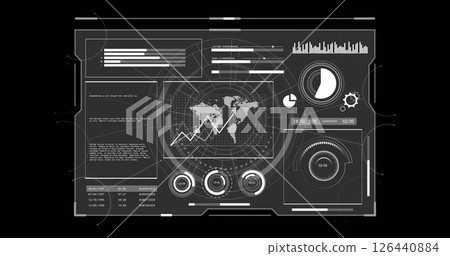 Image of globe and data processing over screen 126440884