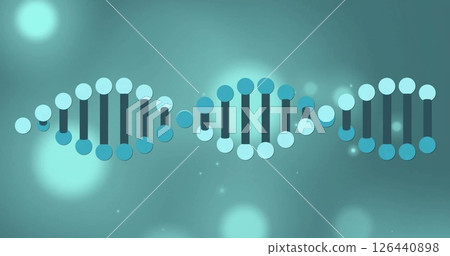 Image of dna strand and light spots on black background 126440898